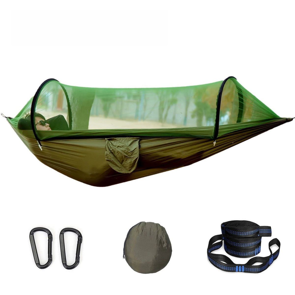 Ultralight Camping Hammock with Mosquito Net | Parachute Nylon Camping Hammock Axl