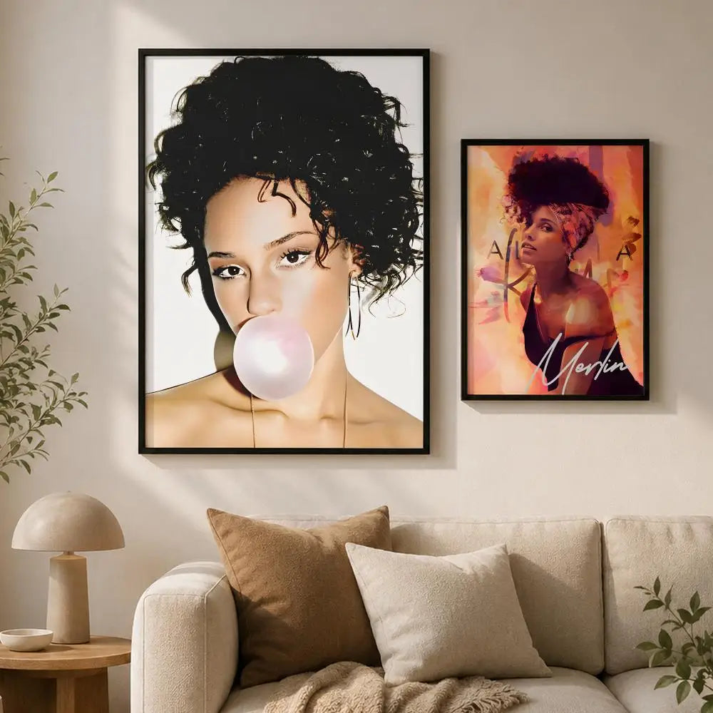 Alicia Keys HD Peel-and-Stick Waterproof Wall Poster Wall Art Poster Axl