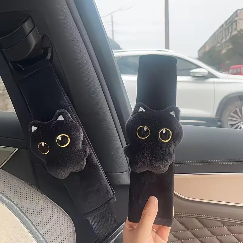Black Cat Seatbelt Shoulder Pad – Soft Car Seat Belt Cover Seatbelt Shoulder Pad Axl