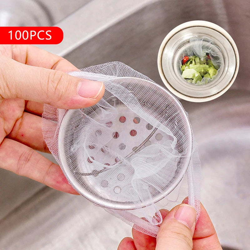 100 Pcs Disposable Kitchen Sink Drain Strainer Mesh Bags Sink Drain Strainer Axl