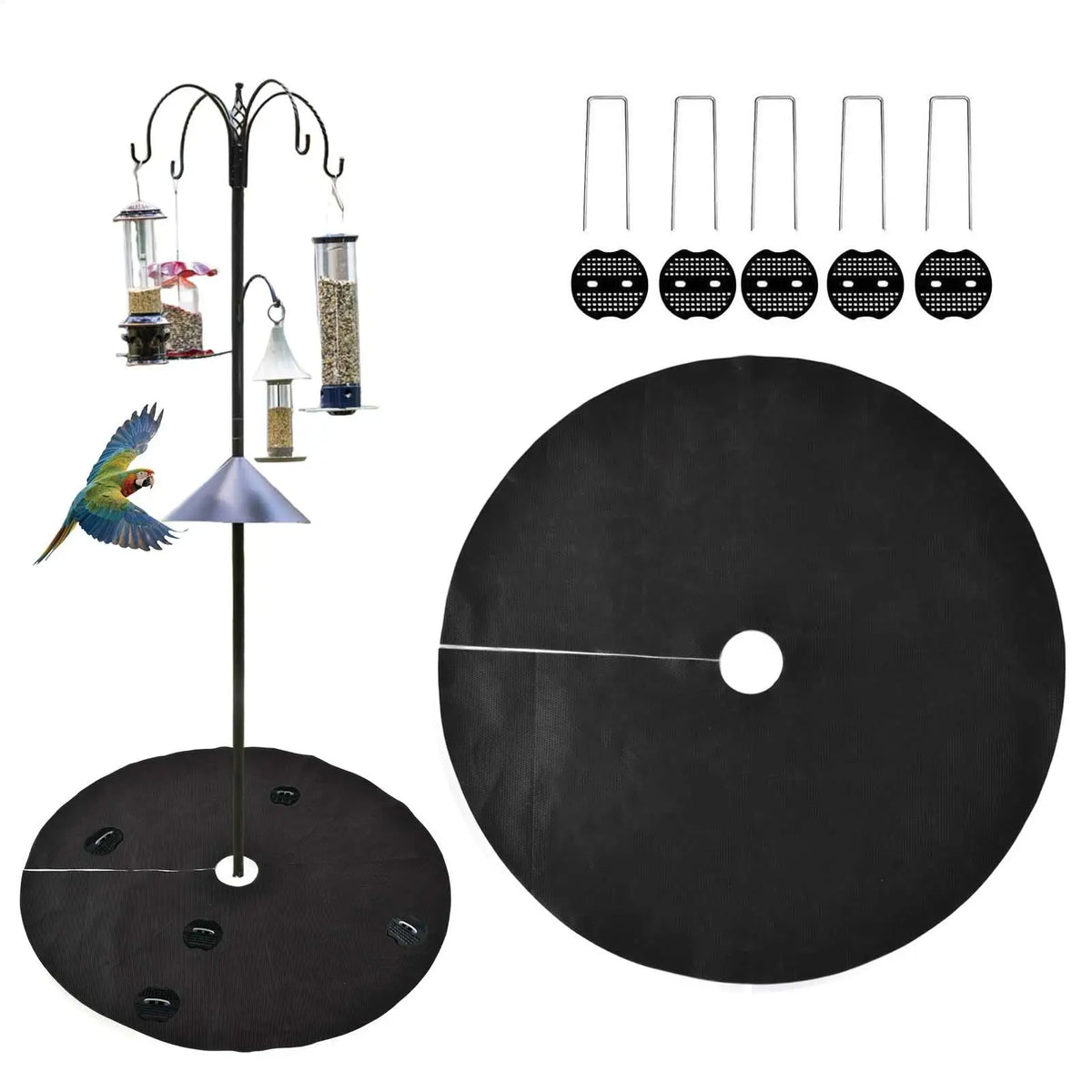 Under Bird Feeder Mat 2-Pack – 47" Water-Permeable Lawn Catcher Bird Feeder Mat Axl Default Title