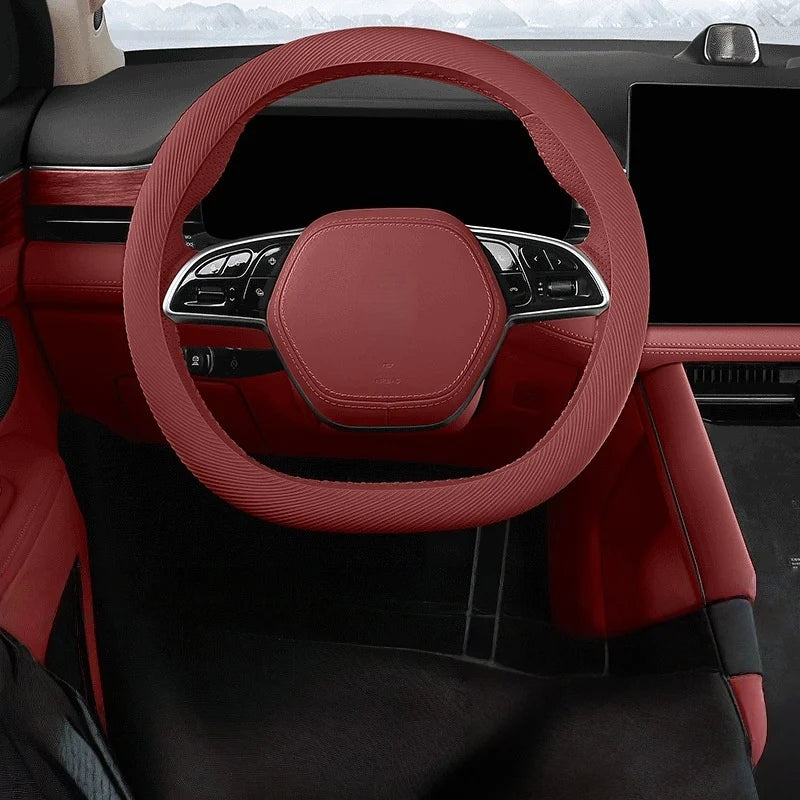 Non-Slip Silicone Steering Wheel Cover – 38cm Universal Fit Steering Wheel Cover Axl Upgraded Red