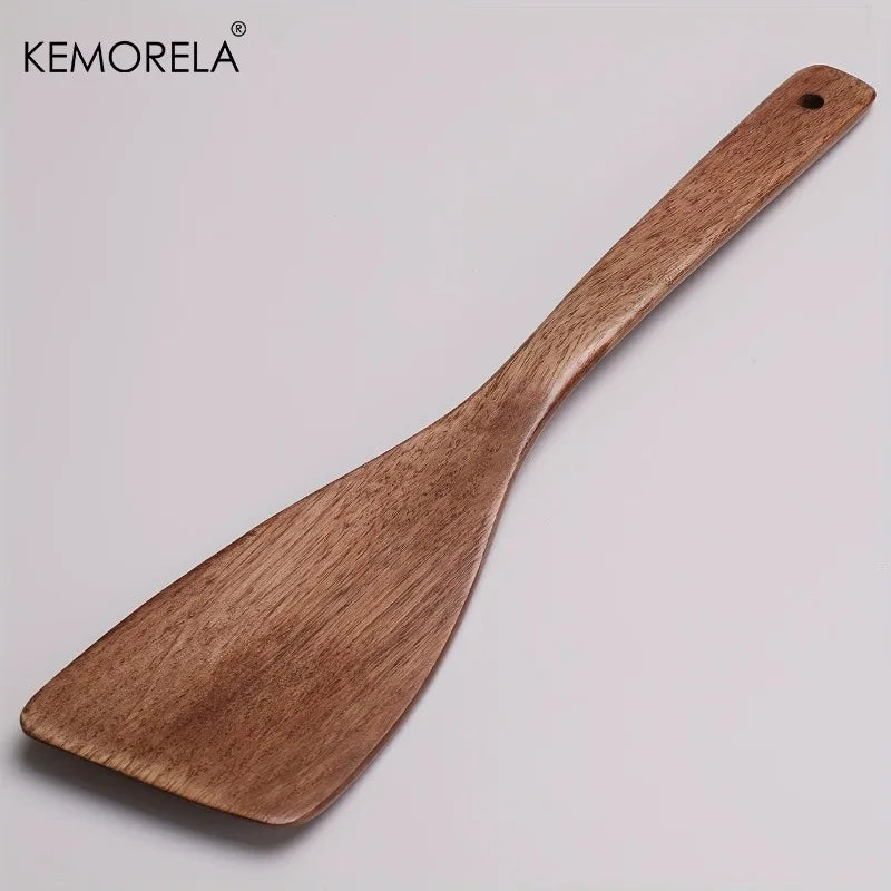 KEMORELA Wooden Non-Stick Cooking Shovel – BBQ & Baking Wooden Cooking Spatula Axl