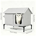 Foldable Outdoor Cat Hut with Stand – Cooling Pet House Outdoor Pet House Axl Gray