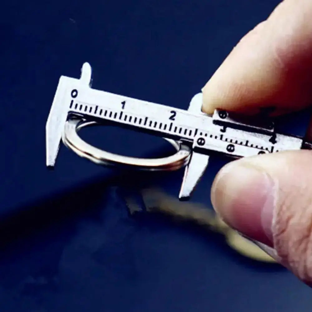 Mini Vernier Caliper Keychain – Stainless Steel Novelty Pendant Novelty Keychain Axl