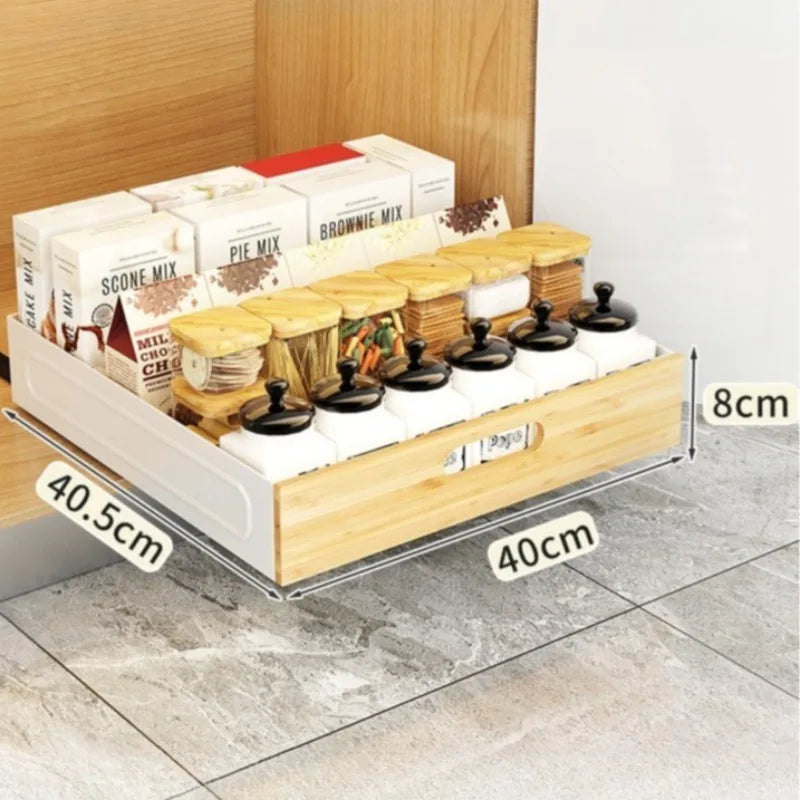 Sliding Cabinet Storage Drawer – Multifunctional Kitchen Organizer Cabinet Storage Drawer Axl Large White
