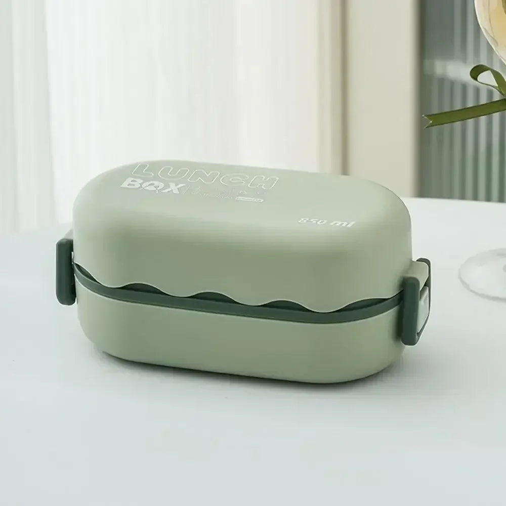 Kids Stackable Bento Lunch Box | Microwave Safe, BPA-Free, 850ml Bento Lunch Box Axl green 2 850ml