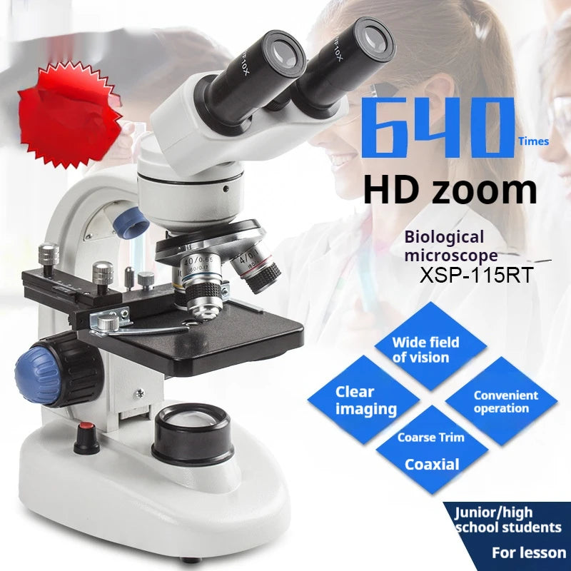 640x HD Binocular Biological Microscope for Students Biological Microscope Axl