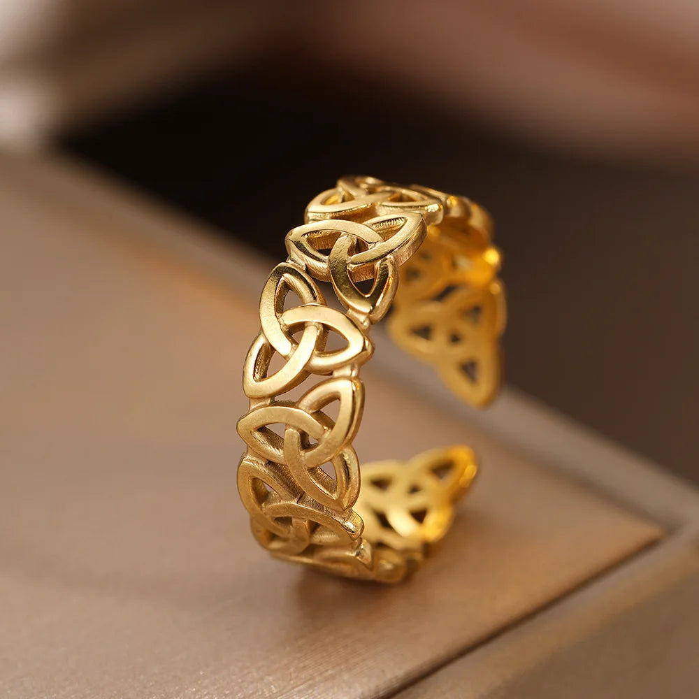 Huitan Celtic Knot Open Ring – Women's Statement Fashion Ring Fashion Ring Axl A507 resizable