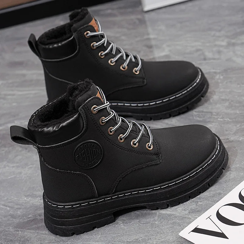 Women's High-Top Lace-Up Ankle Boots – Warm Thick Sole Winter Women's Ankle Boots Axl