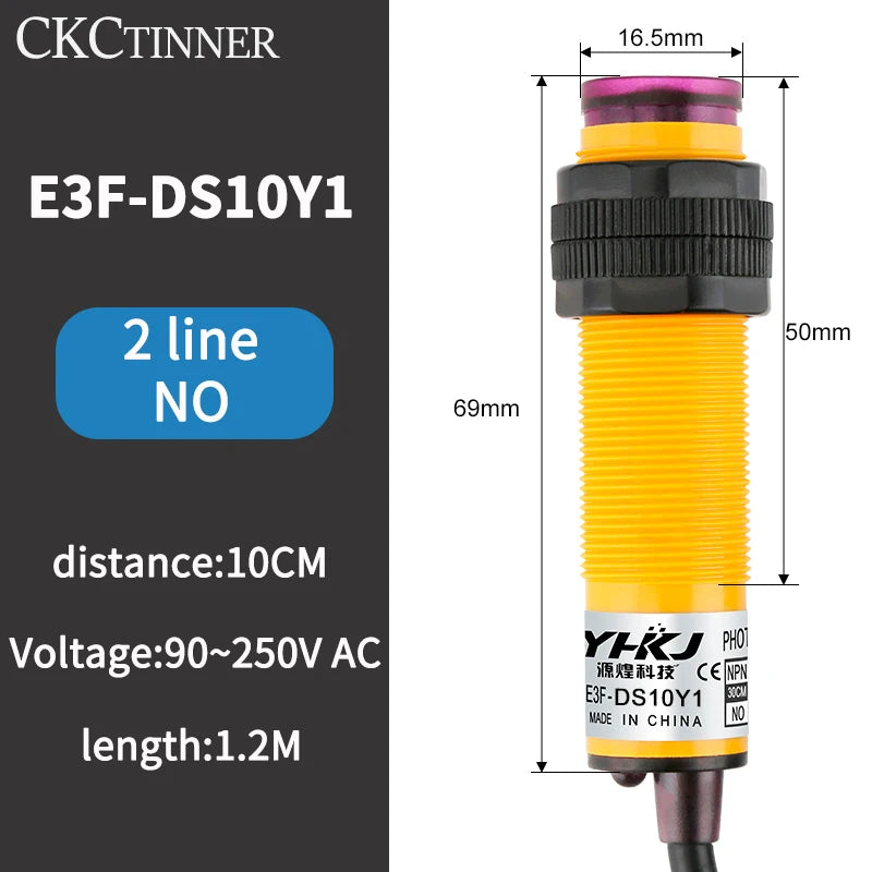 E3F-DS10 Photoelectric Proximity Sensor Switch NPN PNP 10cm Photoelectric Sensor Axl E3F-DS10Y1