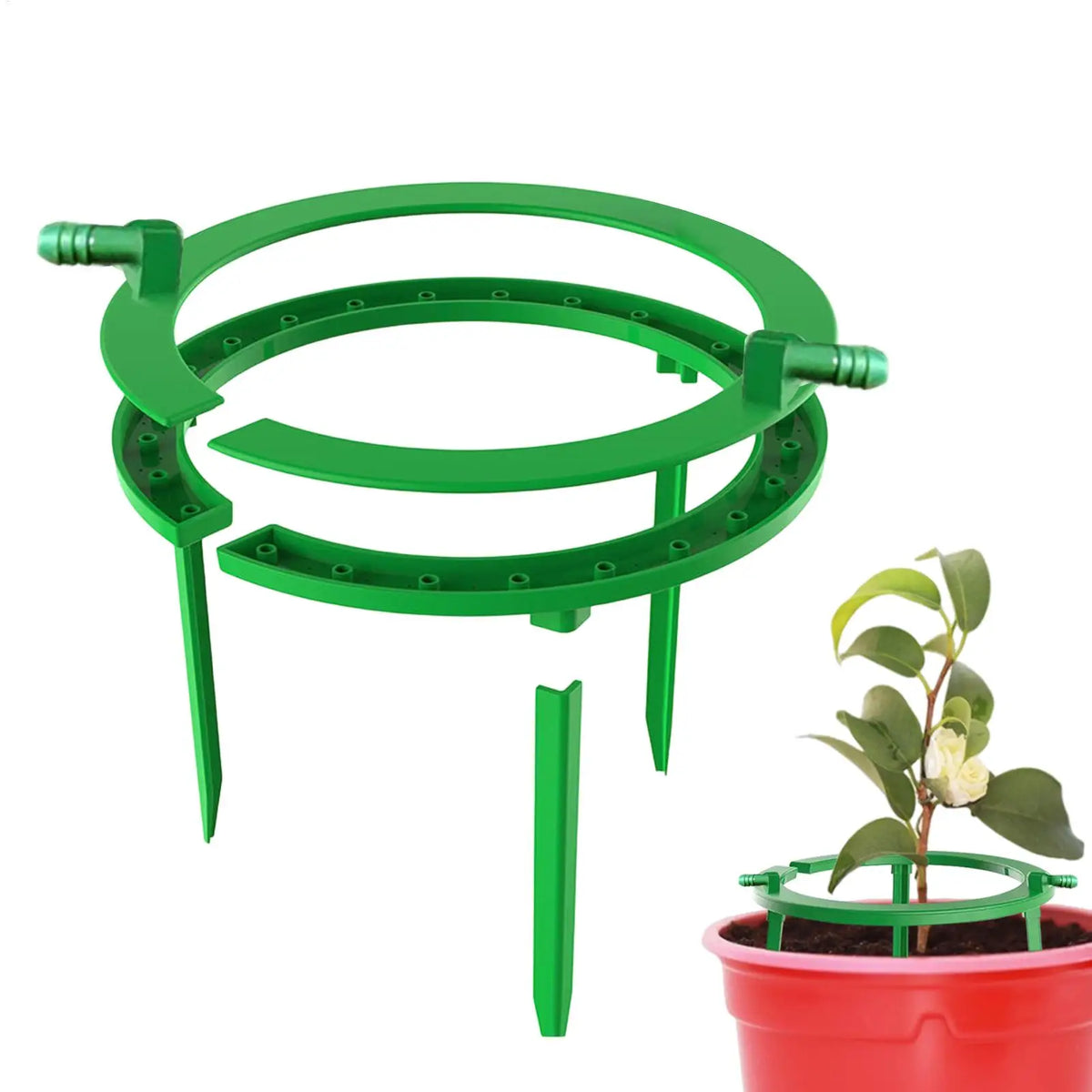 Drip Irrigation Ring – Plant Watering Emitter & 3-Leg Support Drip Irrigation Ring Axl