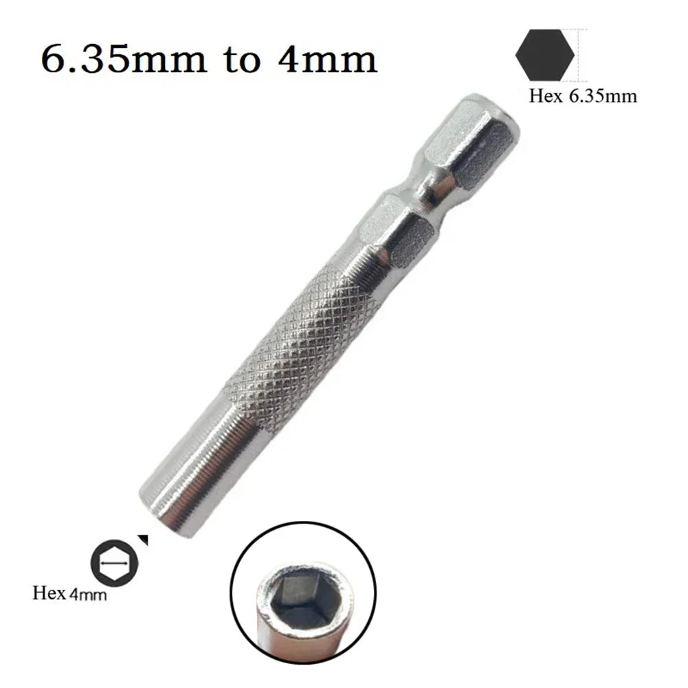 2-Pack 6.35mm to 4mm Magnetic Hex Bit Adapter – Screwdriver Bit Adapter Axl
