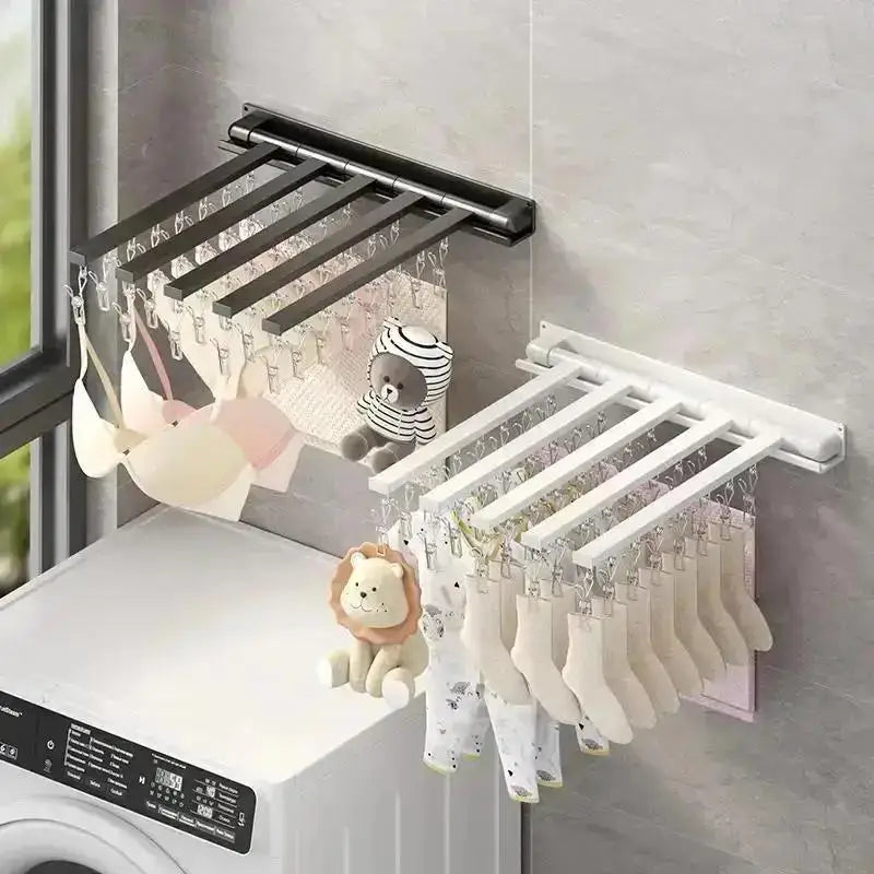 Folding Wall-Mounted Drying Rack – Punch-Free Multi-Use Folding Drying Rack Axl