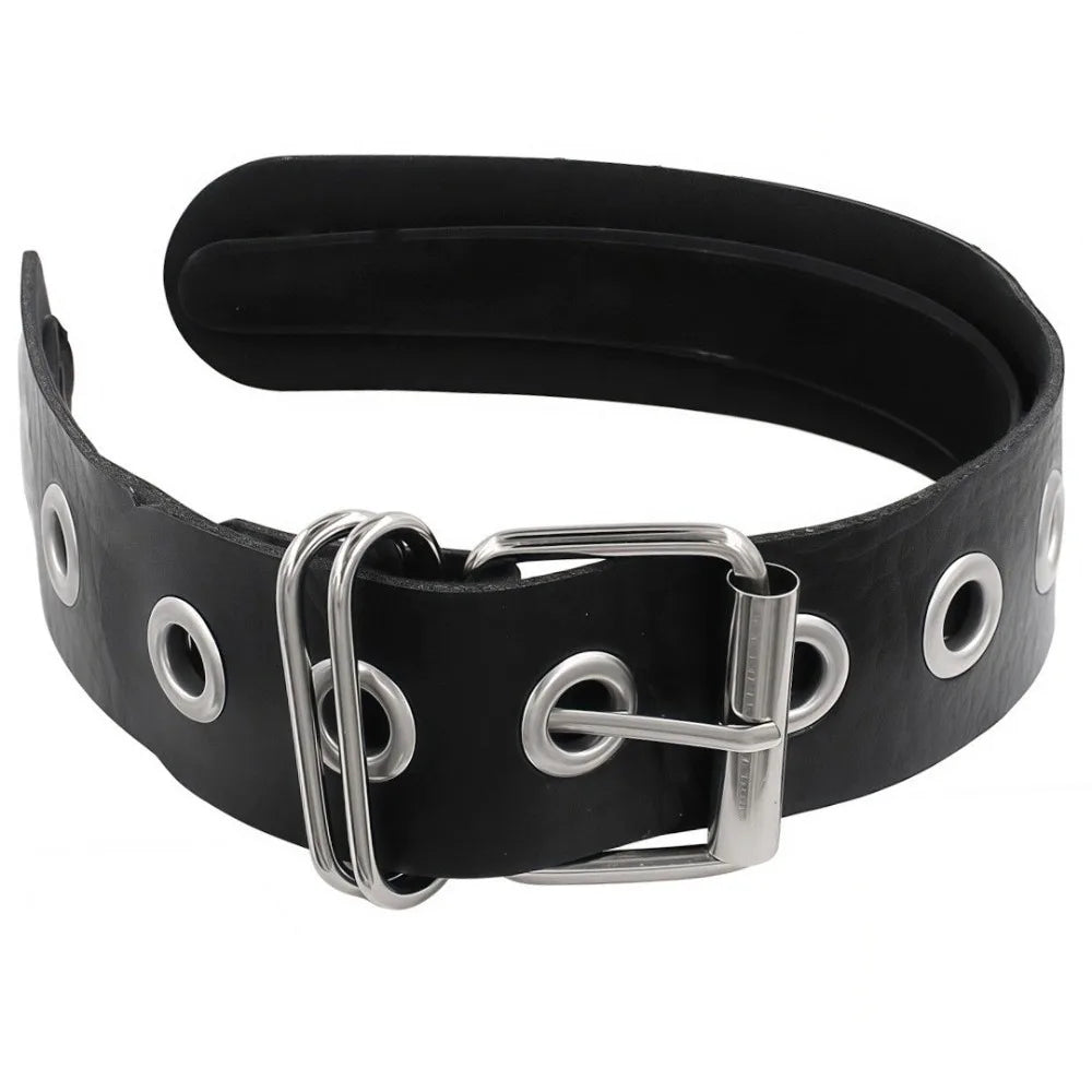 Punk Gothic Leather Rivet Buckle Headband – Hair Hoop Gothic Hair Headband Axl Black