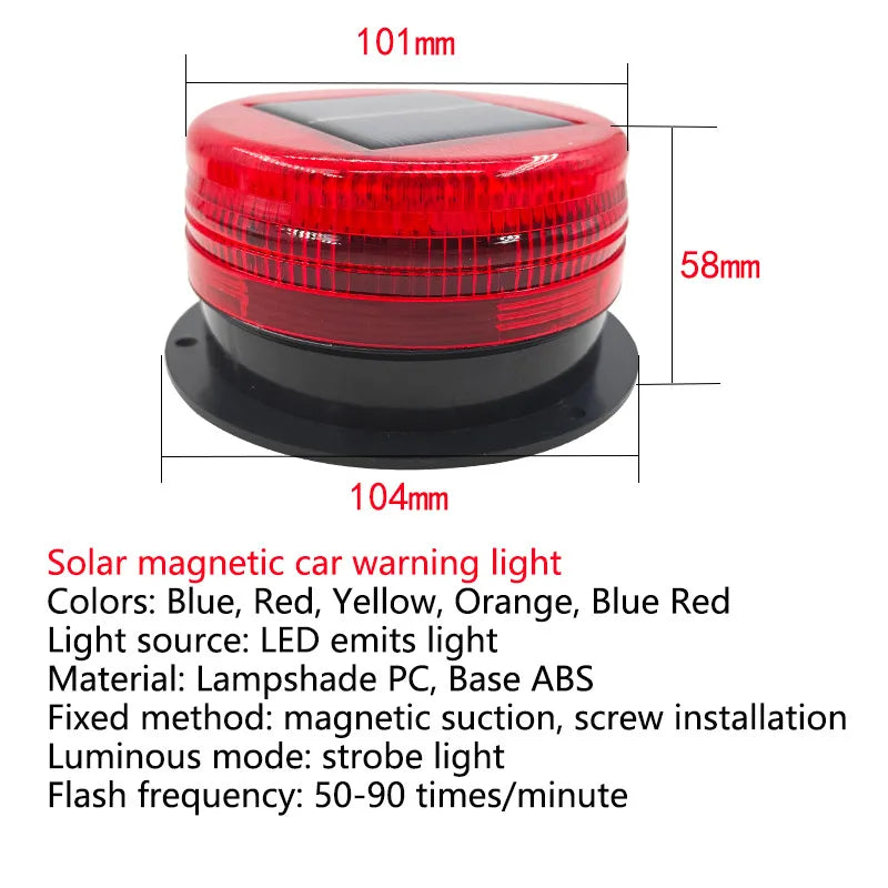 Solar LED Flashing Warning Light – Magnetic Car & Marine Signal Solar Warning Light Axl