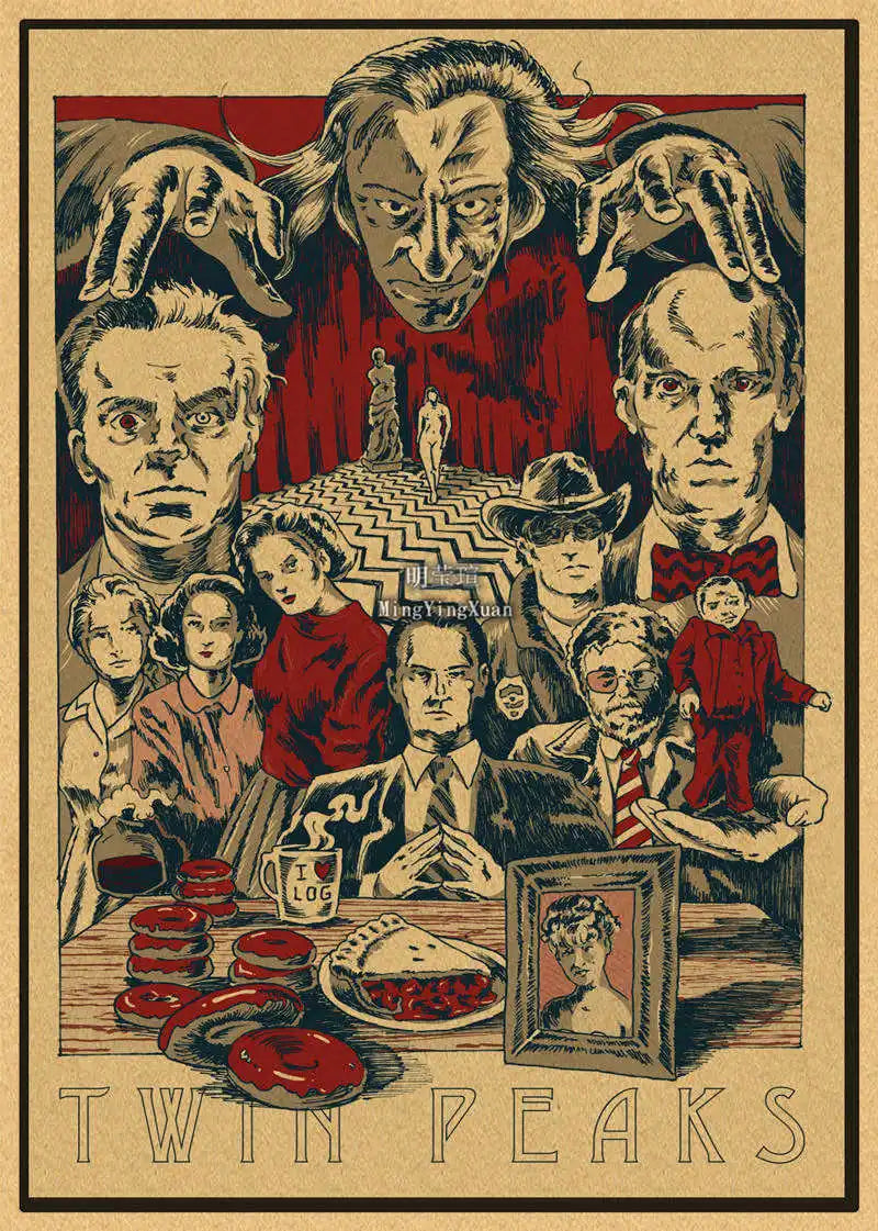 Vintage Horror Movie Kraft Paper Poster | Classic TV Wall Art Decorative Wall Poster Axl 29 42x30cm