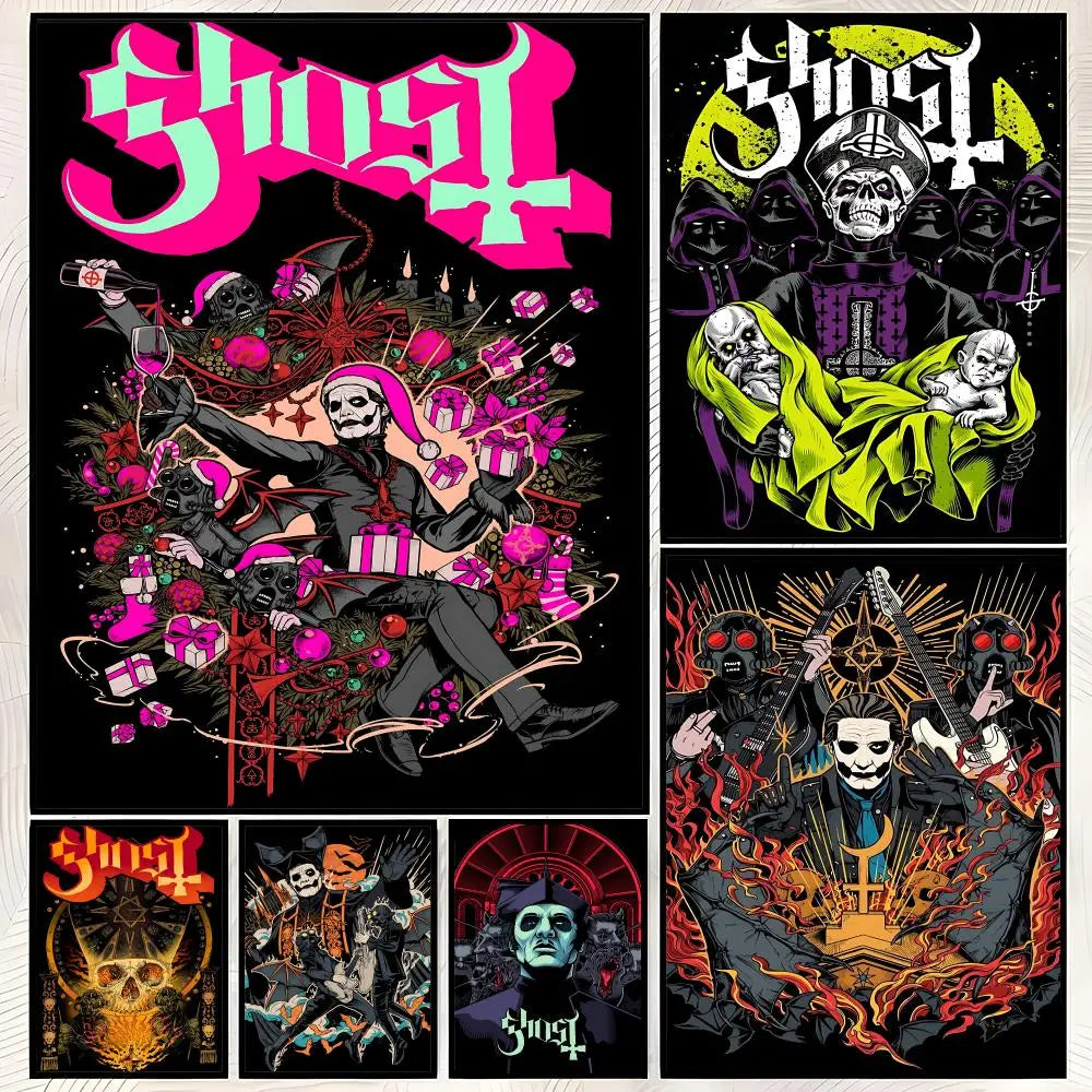 Band Ghost Self-Stick Wall Art Poster – Waterproof HD Decor Wall Art Poster Axl
