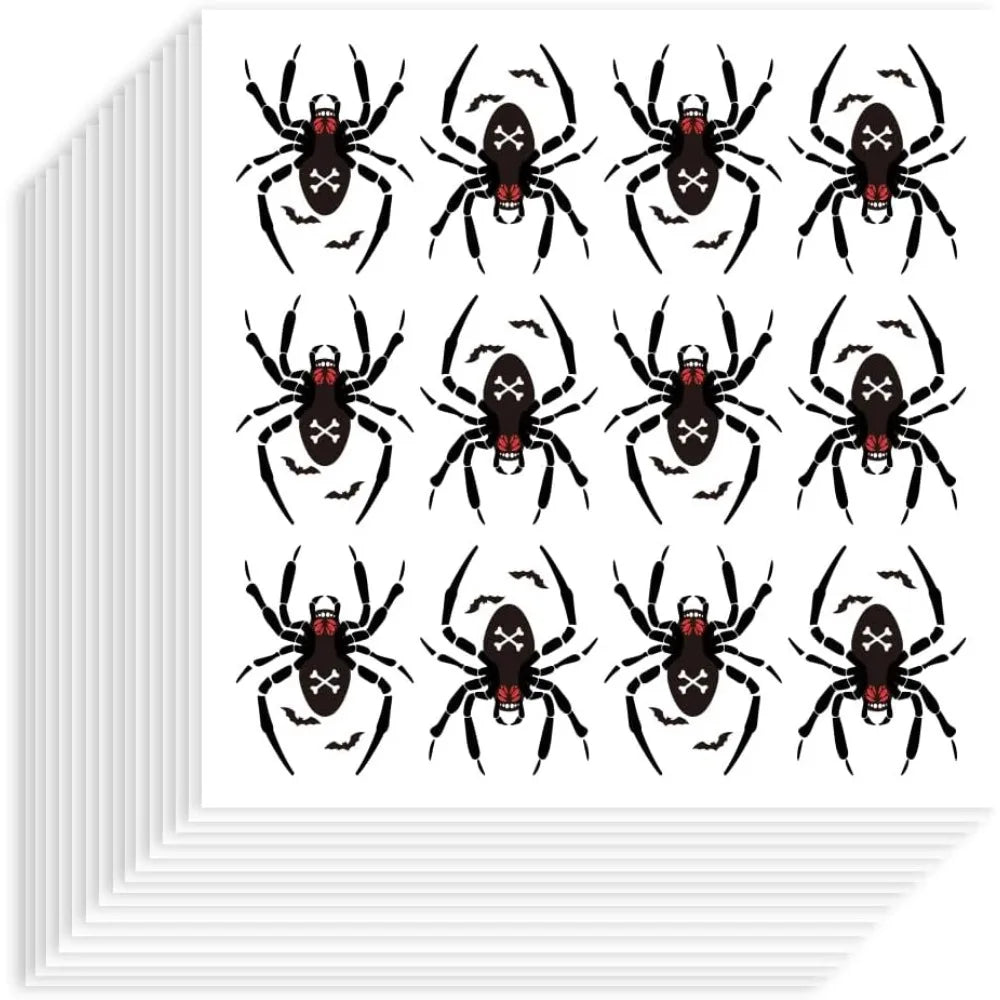240 Spider Halloween Self-Adhesive Stickers – 12 Patterns Decorative Stickers Axl AECH04-17933