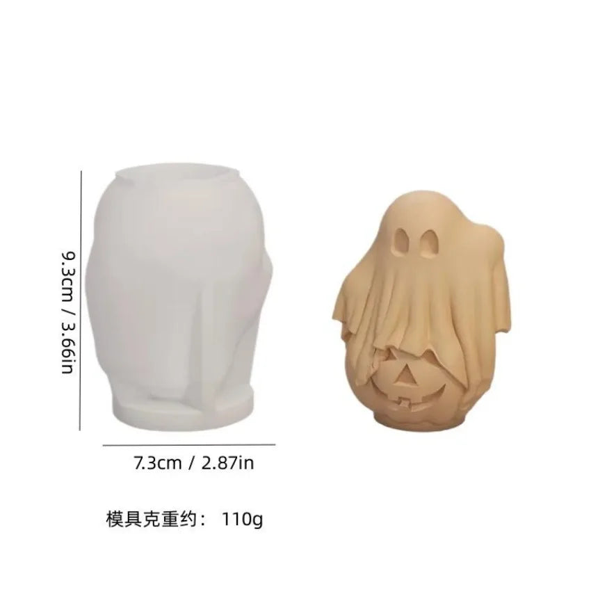 Halloween Pumpkin Ghost 3D Silicone Mold – DIY Candle & Craft Silicone Craft Mold Axl