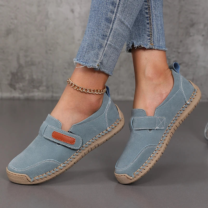 Women's Slip-On Loafers – Casual Leather Moccasin Walking Shoes Women's Slip-On Loafers Axl Blue 43