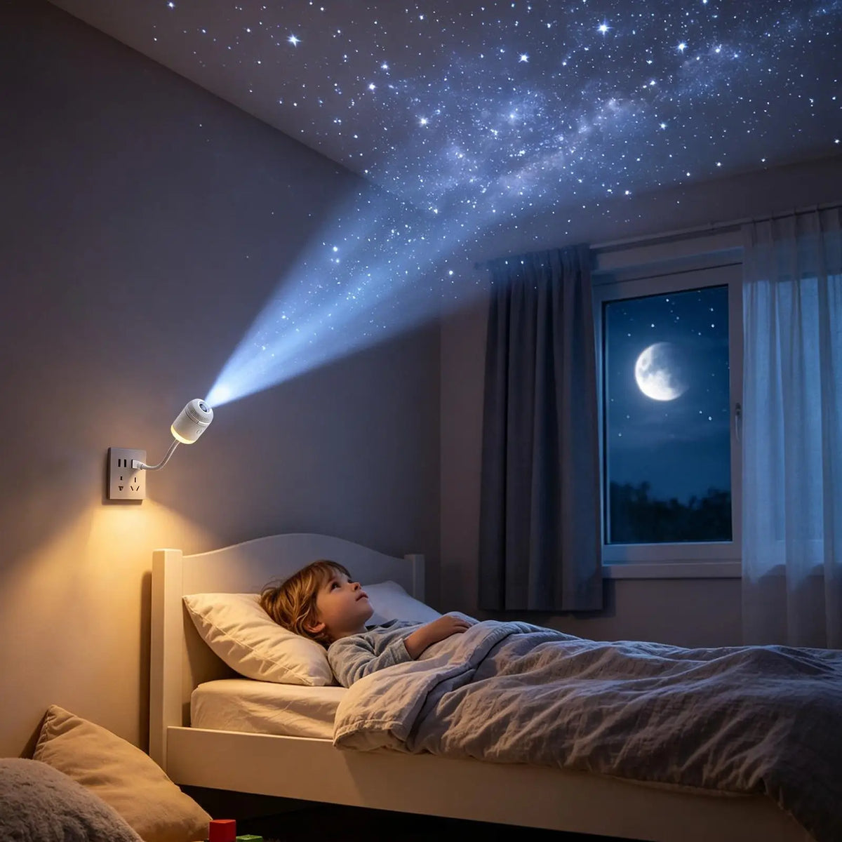 24-Slide USB Galaxy Star Projector Night Light – 2-in-1 Lamp Galaxy Night Projector Axl