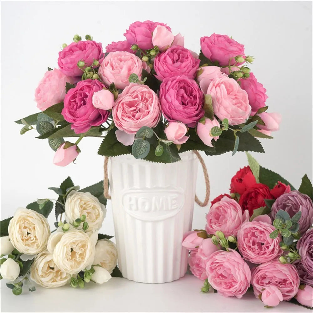 Silk Peony Artificial Flowers 30cm – Wedding & Home Décor Bouquet Artificial Flower Bouquet Axl