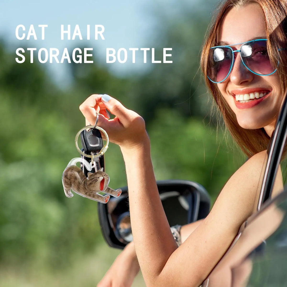 Pet Hair Keepsake Keychain – Transparent Cat Fur Storage Charm Pet Keepsake Charm Axl