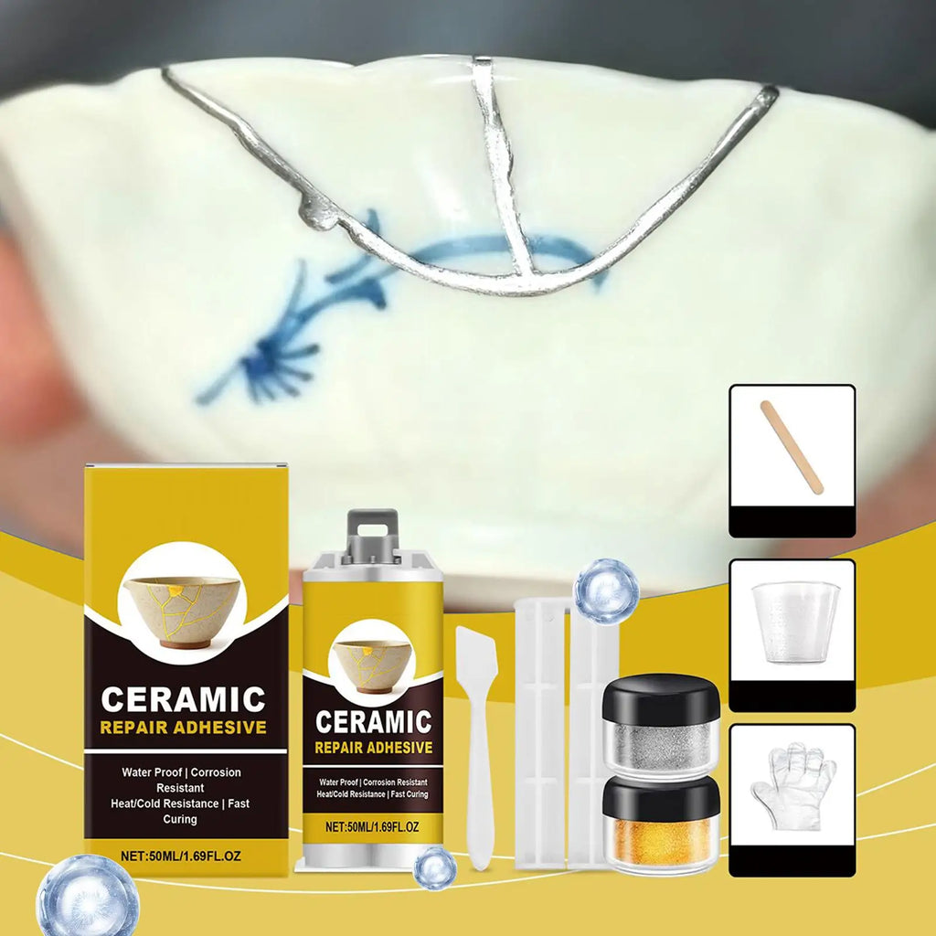 Kintsugi Gold Ceramic & Porcelain Repair Kit | 50ml Ceramic Repair Kit Axl