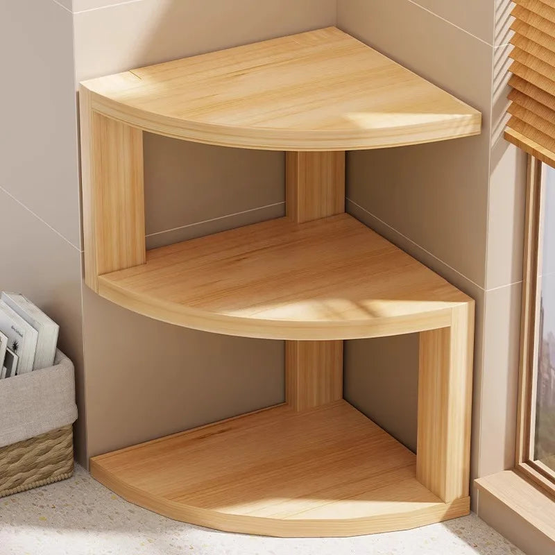 Wooden Corner Shelf Organizer – 2-3 Tier Display Storage Rack Corner Shelf Rack Axl
