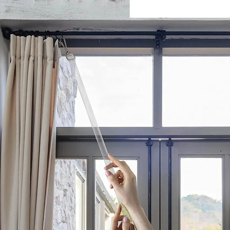 2-Pack Clear Curtain Pull Wand with Hook – Drapery Rod Stick Curtain Pull Wand Axl