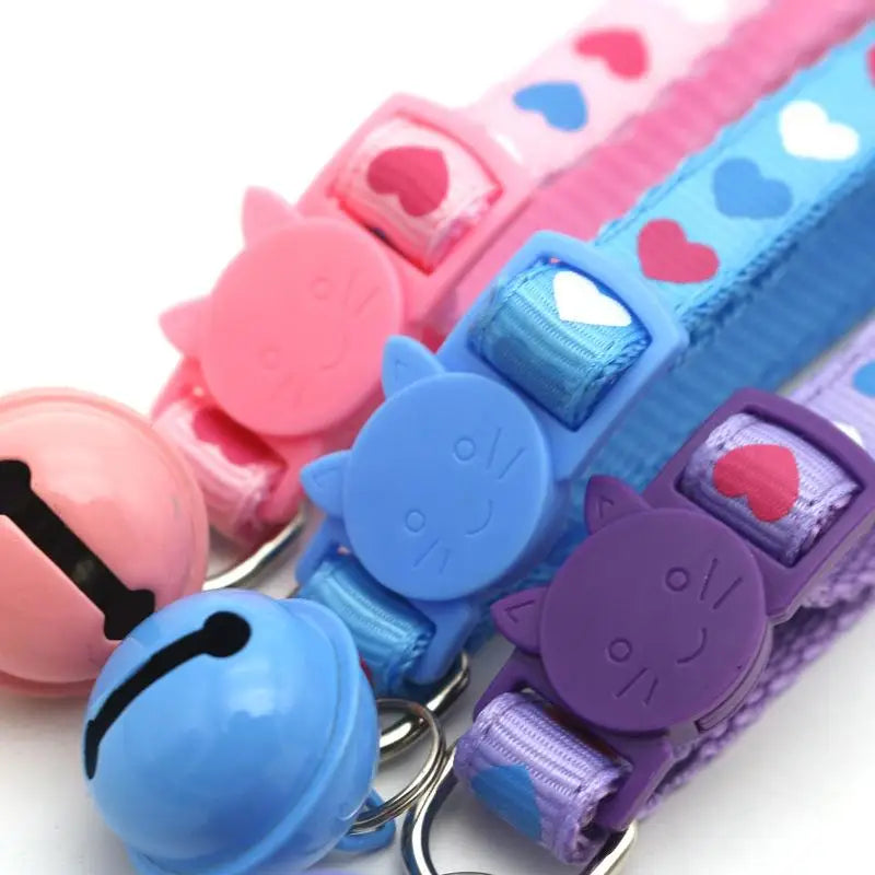 Adjustable Cat Collar with Safety Buckle, Bell & Cartoon Design Cat Collar Axl