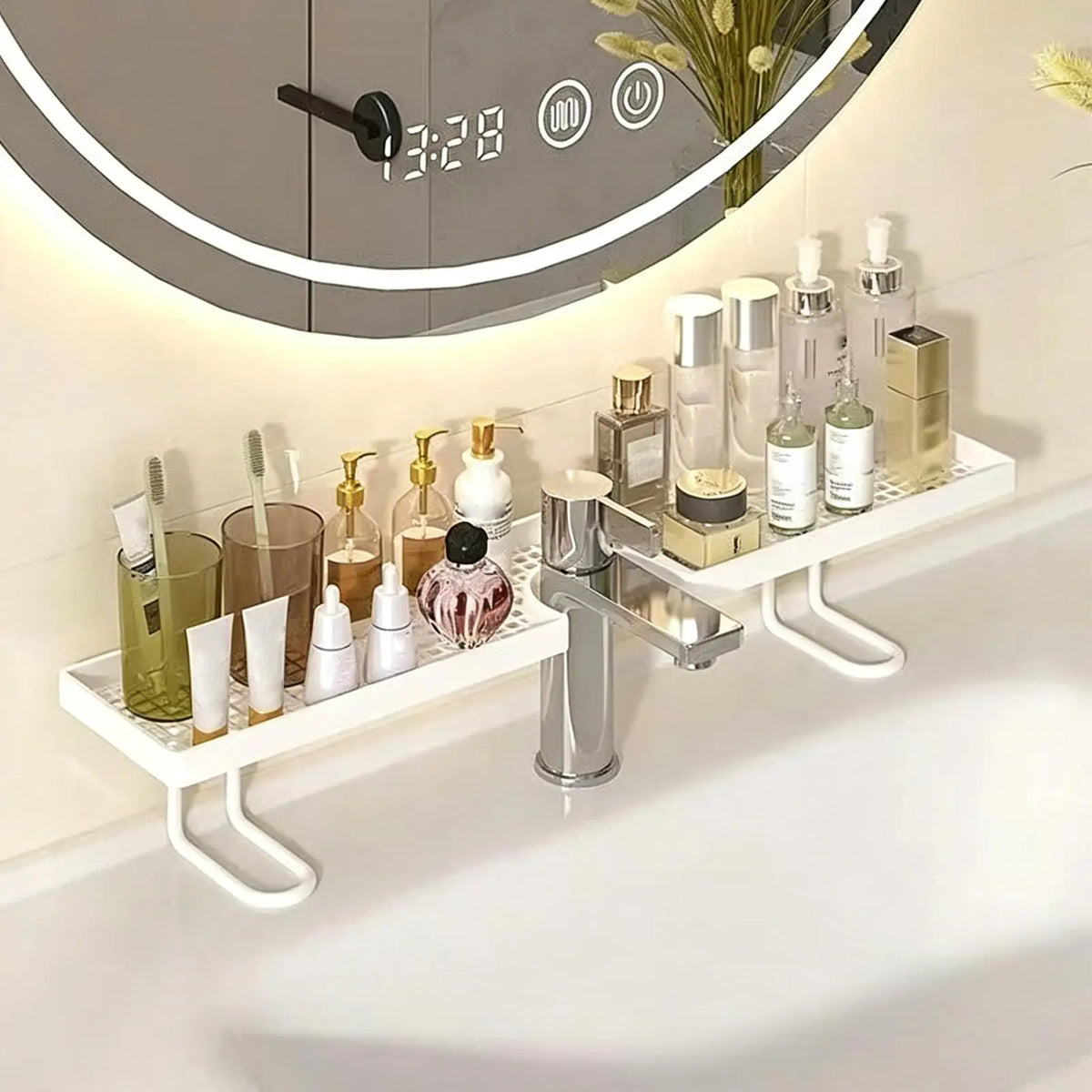Bathroom Counter Organizer – No-Drill Floating Shelf & Drainage Bathroom Counter Shelf Axl