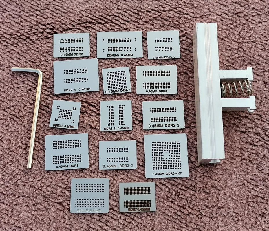 BGA Reballing Stencil Kit – DDR DDR2 DDR3 DDR5 DDR6 DDR7 BGA Reballing Stencil Axl
