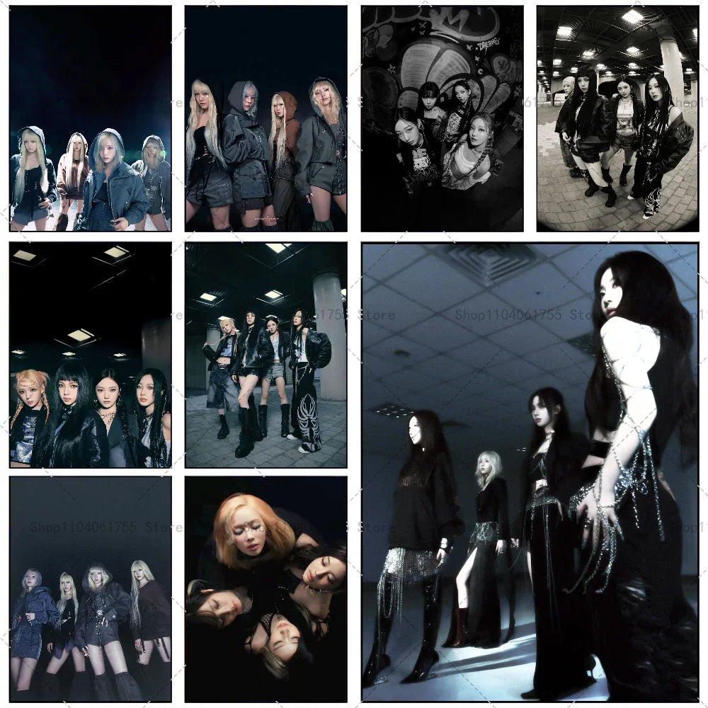 Aespa Kpop Girl Group Poster – Self-Adhesive Waterproof Wall Sticker Wall Art Poster Axl