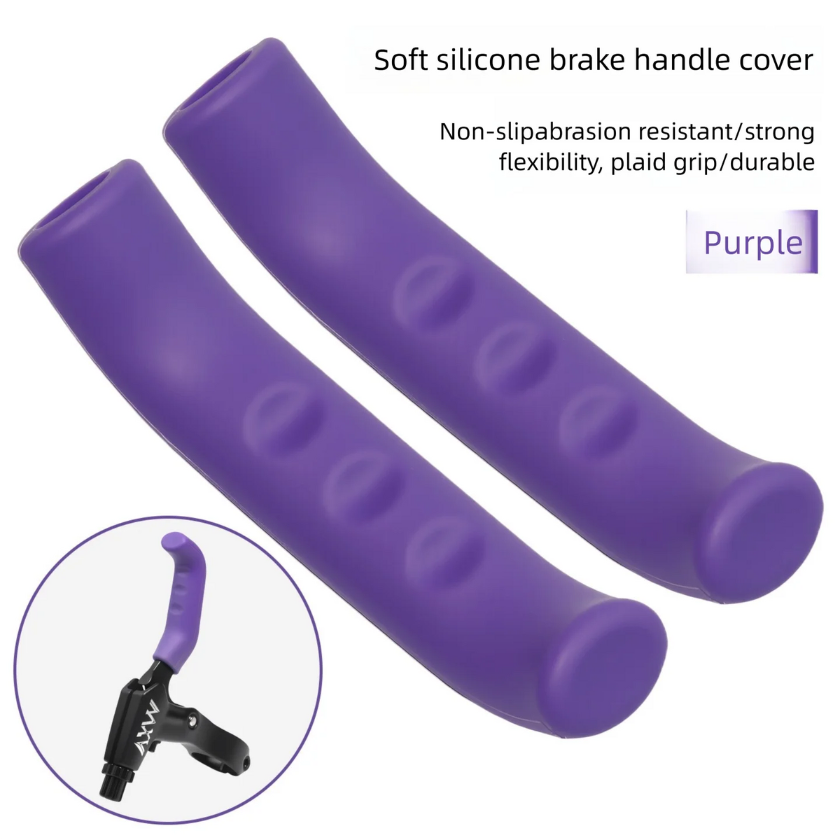 Silicone Bike Brake Lever Covers – Anti-Slip 1 Pair Brake Lever Cover Axl purple