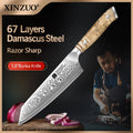 XINZUO 5.8" Damascus Bunka Chef Knife – 67-Layer Steel Damascus Chef Knife Axl China Mainland
