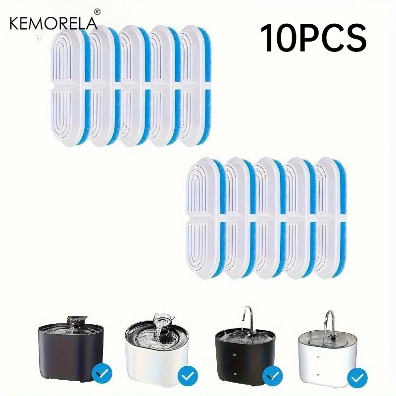 KEMORELA Cat Water Fountain Filters 6/10/16 Pack | Easy Clean Pet Fountain Filter Axl