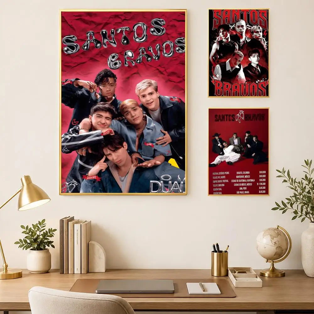 Santos Bravos Band HD PVC Self-Stick Wall Art Poster Wall Art Poster Axl