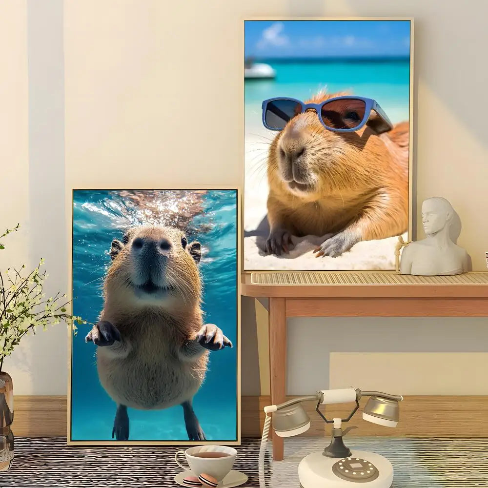 Capybara Waterproof PVC Poster Stickers – Wall Décor & Gift Wall Decor Stickers Axl