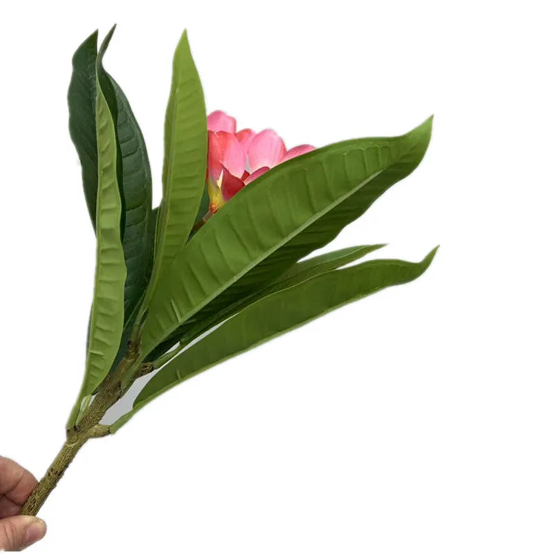 Artificial Plumeria Frangipani Flower Branch | Real Touch Leaves Artificial Flower Branch Axl