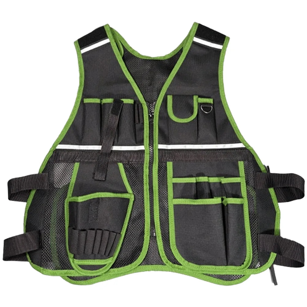 Multifunctional Tool Vest – Multi-Pocket Work Vest for Trades Tool Work Vest Axl green China Mainland