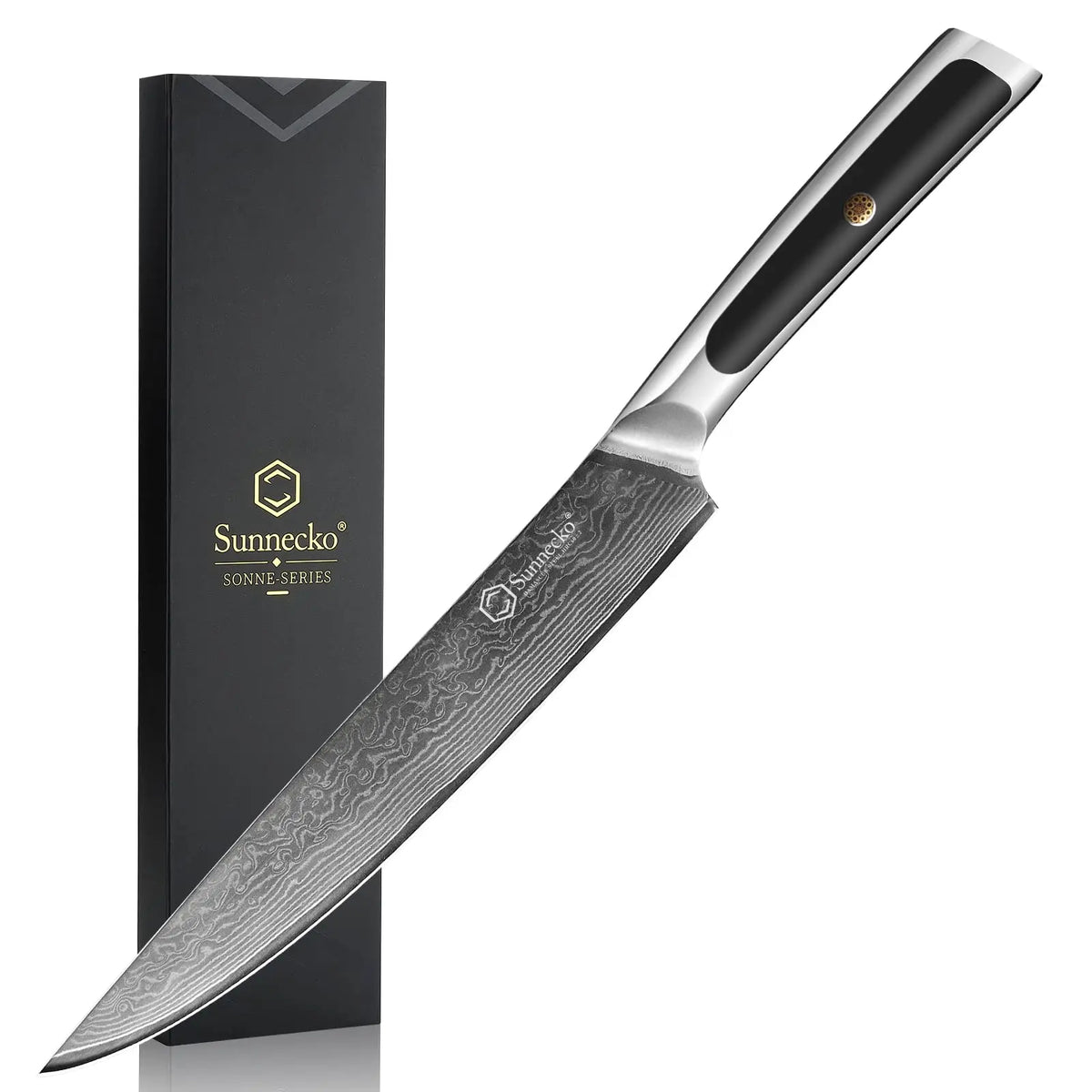 Sunnecko Damascus Kitchen Knife Set | VG10 Core 67-Layer Steel Damascus Kitchen Knife Set Axl 8 Inch Slicing Knife China Mainland