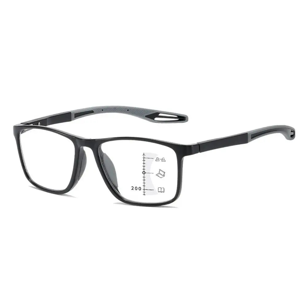 TR90 Progressive Multifocal Reading Glasses | Blue Light Multifocal Reading Glasses Axl Strength 400 Grey