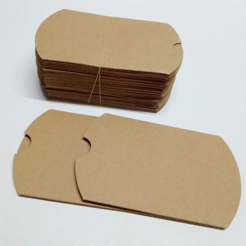 50 Kraft Paper Pillow Boxes – Wedding & Party Gift Candy Boxes Gift Pillow Boxes Axl