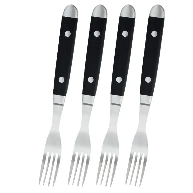 Classic Stainless Steel Steak Knife Set – Polished Handles Steak Knife Set Axl 4 Pc fork