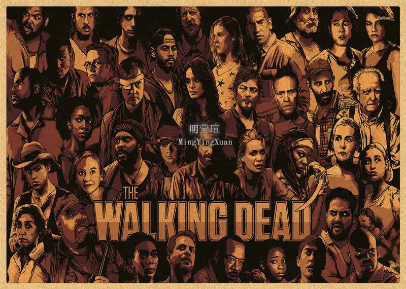 Walking Dead Vintage Kraft Paper Poster | Retro Wall Art Decor Wall Art Poster Axl 7 30x20cm