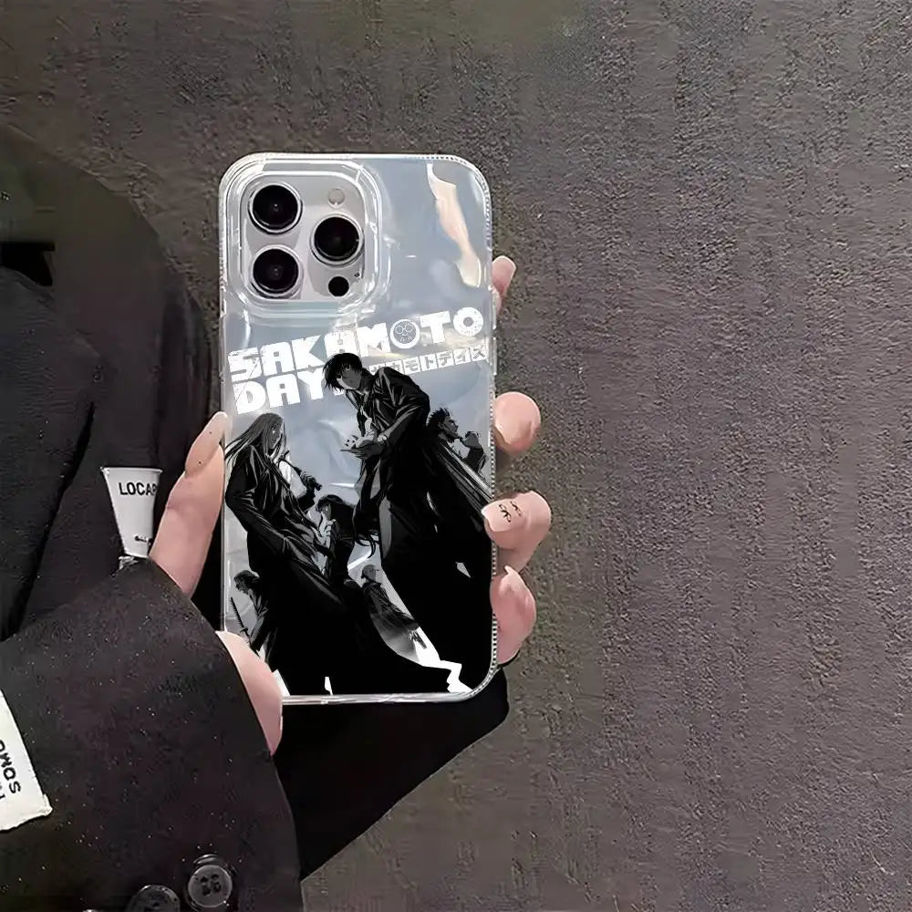 Sakamoto Days Anime iPhone Case 13 14 15 16 Glossy Cover Anime Phone Case Axl iPhone14promax z2