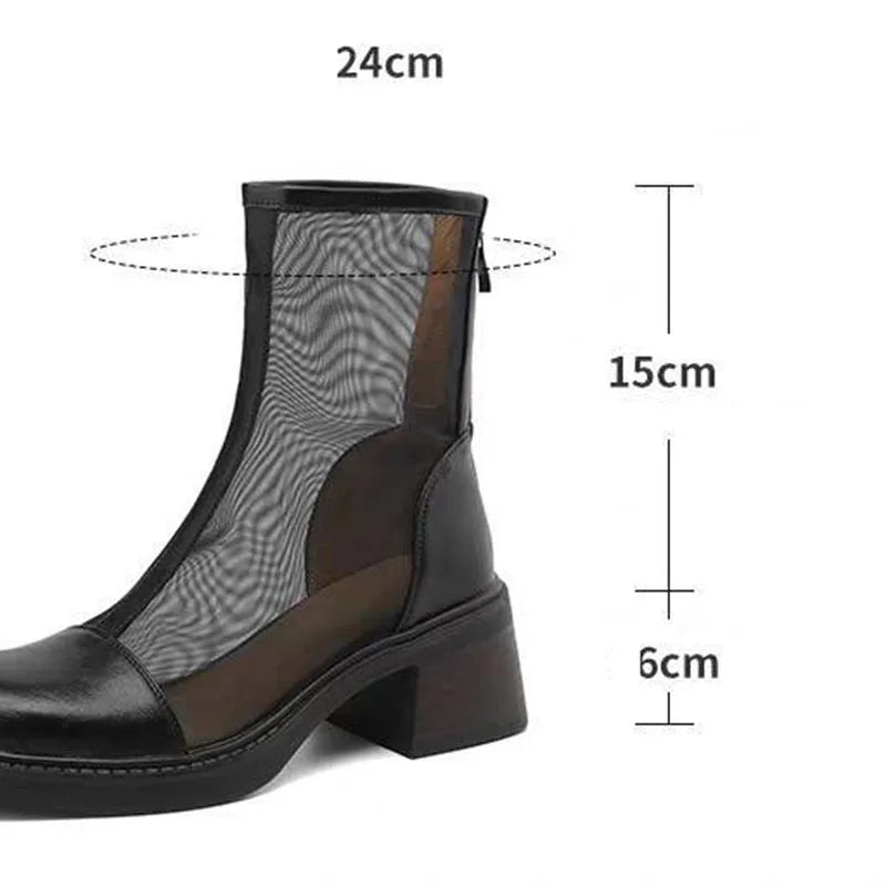 Women's Mesh High-Heel Ankle Boots – Breathable Summer Short Boots Women's Ankle Boots Axl