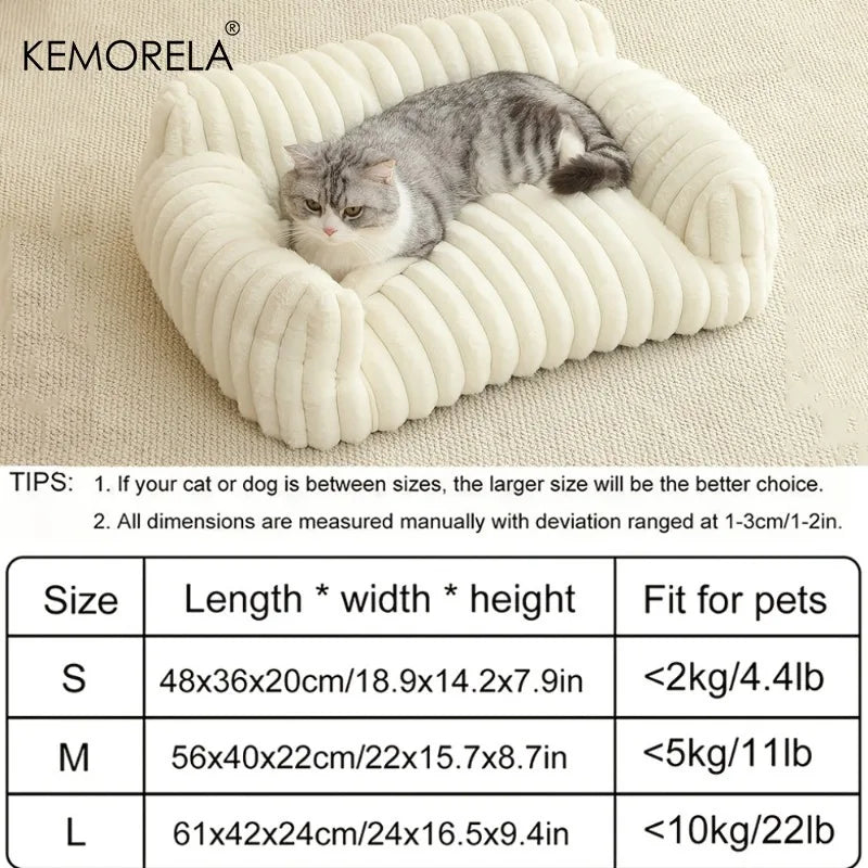 KEMORELA Striped Cat Sofa Bed – Breathable All-Season Pet Bed Cat Sofa Bed Axl